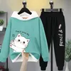 Girl Casual Cartoon Set 2pcs Spring Autumn Toddler Girls Hooded Płaszcz T -koszul