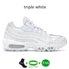 New Mens 95 Running أحذية 95s ثلاثية أسود أبيض أبيض OG Neon QS Silver Sild