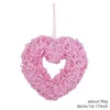 Decorative Flowers 36cm Artificial Flower Love Heart Wreath Valentine's Day Simulation Rose Wedding Wall Decor Door Immortal