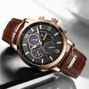 Lige Herrklockor Top Brand Luxury Men Wrist Watch Man Leather Quartz Watch Sports Waterproof Male Clock Relogio Masculino 231228