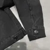 Designerskie kobiety dżinsowe alfabet haftowany jeansowy płaszcz mody lapowy