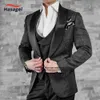 Costume Terno pour marié pour hommes, Design italien personnalisé, veste de smoking noire, ensemble 3 pièces, gilet et pantalon de mariage, 231227