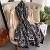 26% rabatt på Diamond Plaid Silk Satin Surface Chiffon Thin Soft High-End Black White Simple and Versatile Scarf For Women