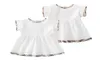 Summer Baby Girls Princess Dresses Cotton Kids Zipper Kort ärm klänning Söt tjejplädkjolkläder2540465