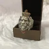 Cluster Rings European And American Vintage Personalized Crown Lion King Ring Men's Cross Opening Adjustment Wholesale