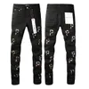 Street Fashion Designer Purple Jeans Hommes Boutons Fly Noir Stretch Élastique Skinny Ripped Jeans Boutons Fly Hip Hop Marque Pantalon Jeans pour Femmes Blanc Pantalon Noir 14