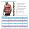 Heren T-shirts Lente Zomer Casual Plaid Print Revers Lange Mouw Top Camisas De Hombre Voor Mannen Ropa