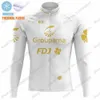 2023 White Team Cycling Jersey Winter Set Golden Clothing Men Bike Road Thermal Veste Tomal Bicycle Bib Colls MTB 231227