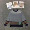 Damessweaters designer herfst nieuwe socialite stijl ronde hals, lange mouwen elegante gebreide top voor woon-werkverkeer voor dames IM6L