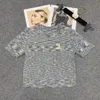 T-shirt designerski, damski sweter, okrągły szyja, geometryczny druk geometryczny z krótkim rękawem, nowa letnia moda