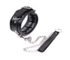 Ceinture de bondage d'esclave de collier de chien en cuir BDSM avec des chaînes pouvant être verrouillées Produits de sexe érotiques fétichistes Jouets pour adultes pour femmes et hommes 3404161