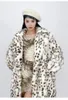 女性の毛皮高品位の環境保護コート2023ヒョウ柄の毛皮のようなジャケット