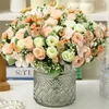 Decorative Flowers Artificial Greenery Decor Rose Bouquet Elegant Hydrangea For Wedding Arrangement Bridal A