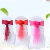 5PCS Krzesło ślubne Elastic Flower Bowknot Party Bankiet Krzesło dekoracyjne krzesło Sashes Party Bankiet Bows Decor 231227