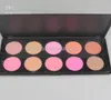 Professionnel 10 couleurs maquillage au fard à joues palatte de poudre pressée Blush clignotant et gracieux poudre 1 pcspacket6562744