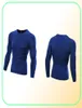 Running t shirts dry fit mens gym clothing scoop neck long sleeves underwear body building suit polyester apparel5702884