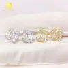 PRODUZIONE DI GIOITÀ HIP HIP HIP HIP Baguette Cut VVS Moissanite Pass Tester Diamond Silver Iced Ourrer Studs for Women Men