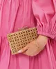 Women Rattan Acrylic Box Bag Evening Crochet Clutch Bag For Wedding Party Purses Summer Wicker Handväskor Designer Högkvalitativ 231227