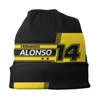 Berets Alonso Motor Racing Day Skullies Valuies Mężczyźni Kobiety zima ciepła garbata czapka czapka fernando sportowy samochód z czapką maski na narty