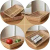 Serviessets Rotan Opbergdoos Fruitschaal Decor Handgemaakte Mand Snackdozen Thuis Diversen Organisator Desktop Geweven Container