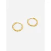 Orecchini a cerchio 14,3 13,8 mm 18K oro oro 925 sterling in argento cz