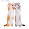 Pluszowe pluszowe zwierzęta 50-130 cm Plush Toys Zwierzęc Kat Ciesz się kreatywną długą miękką zabawką biuro Break na drzemka poduszka poduszka wypchana lalka prezentowa dla dzieci 231228