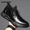 Черные кожаные непромокаемые защитные рабочие туфли для мужчин, офисные ботинки, нерушимая нескользящая мужская обувь, весна-осень 231225