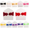 10pcs Satin Chair Sashes Faux Diamonds Soft Chair Bands Bow Knot Wedding Sash Party Banquet Xmas Event el Decorations 231227