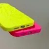 Coque de téléphone froissée en Silicone, jolie coque en TPU souple fluorescente 3D pour iPhone 15 14 Pro Max 13 12 Pro 11