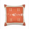 Light Luxury French Single-Sided Printing Couch Pillows Holland Velvet Texture High-End Model Room Bedside Square Cushion Lumbar Pillow