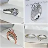 Cluster Rings Luxury Female White Bridal Wedding Ring Set Fashion Filled Jewelry Promise CZ Stone Engagement For Women
