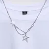 Pendant Necklaces WeSparking EMO Stainless Steel Necklace Geometric Lighting Star Awl Set Fashion Jewelry