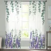 Eucalyptus Rustieke Bladeren Bloem Lavendel Voile Vitrages Woonkamer Raam Tule Gordijn Keuken Slaapkamer Gordijnen Home Decor 231227