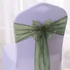 25pcs/Lot Pink Organza krzesło Sashes Wedding krzesło Dekoracja Wstążki Związki Bow na okładkę impreza weselna Mint Green 231227