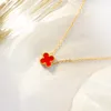 Pendant Necklaces 18K Gold Plated Necklaces Luxury Designer Necklace Flowers Four-leaf Clover Cleef Fashional Pendant Necklace Wedding Party Jewelry no box