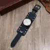 Genuine Leather Pointer Watch For Men Bracelets Women Male Bangles Wide Belt Strap Punk Vintage Retro Boho Gift Jewelry 231228