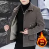 Giacche da uomo di marca di lana invernale spesso caldo con risvolto cerniera trench corto cappotto da lavoro casual abbigliamento da uomo per feste sociali