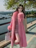 Faux Fur Collar Thickened Woolen Coat Female 2023 Fall Winter Fashion Temperament Wild Long Trench for Women 231227