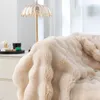 Koce 70x100 cm naśladowanie pluszowy koc zimowy ciepły miękki rzut fur
