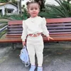 1 8 ans solide enfants fille enfant costume tenue à manches longues crop hauts pantalons ensembles mode printemps automne bébé vêtements costumes 2023 231228