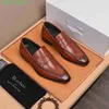 BERLUTI Herren-Kleiderschuhe, Leder-Oxford-Schuhe, Berluti Herren-Kuhschuhe in High-End-Qualität, Business-Kleider-Lederschuhe, lässige Step-on-Lazy-Herrenschuhe HBAC