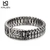 Kalen Punk High Polished 형 모양의 팔찌 남성 22cm 스테인레스 스틸 자전거 체인 Bilezik Boho Male Jewellry 액세서리 231225