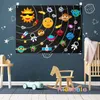شعرت الفضاء الخارجي بمشاهدة ألعاب Montessori Toy Solar System Universe Storyting Flannel Interactive Play Toys Mat For Kids 231228
