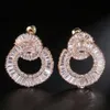 Victoria Wieck Luxury Jewelry 925 Sterling Silverrose Gold Fill Princess Cut White Topaz Cz Diamond Women Wedding Stud Earrin302L