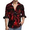 Chemises décontractées pour hommes Chemise à éclaboussures d'aquarelle Chemise à manches longues colorée Blouses Automne Mode Vêtements surdimensionnés