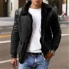 Jaquetas e casacos de couro sintético masculino, forrado de lã, inverno quente, parkas, roupa externa sólida, grossa, casual 231227