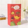 Gift Wrap Cartoon Dinosaur Mönster Presentpåse Söt Kraft Paper Candy Childrens Holiday Wholesale LX4986 Drop Delivery Home Garden Festiv DH3GG