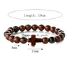Łańcuch 8 mm naturalny kamień turkusowy Bransoletka lawa agat elastyczne krzyżowe Bracelety dla mężczyzn upuszcza biżuteria bransoletki dhgarden dhwma