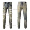 Amirs Jeans Designer European for Men Pants Trend Jean Hombre Embroidery Brand Skinny Pant Men Prouts Baggy Jeans Jeans 761