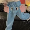 Women's Pants Winter Women Funny Anime Pajama Y2k Korean Harajuku Elephant Trunk Home Cutekawaii Trousers Men Clothes